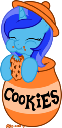 Size: 4000x8174 | Tagged: safe, artist:fuzzybrushy, oc, oc only, oc:spacelight, pony, unicorn, adorable face, aweeg*, cookie, cookie jar, cookie jar pony, cute, eating, female, food, mare, ocbetes, simple background, solo, transparent background