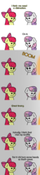Size: 1280x5600 | Tagged: safe, artist:ljdamz1119, apple bloom, sweetie belle, g4, beady eyes, caption, comic, cooking, dialogue, explosion, food, sweetie belle can't cook, sweetie fail