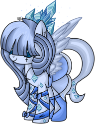 Size: 1471x1928 | Tagged: safe, artist:icicle-niceicle-1517, artist:queenkisara, artist:sugarplanets, oc, oc only, oc:winter wind (ice1517), pegasus, pony, bangs, bow, clothes, cross, ear piercing, earring, female, hair over eyes, jewelry, mare, necklace, piercing, shoes, simple background, skirt, skirt lift, solo, tattoo, transparent background