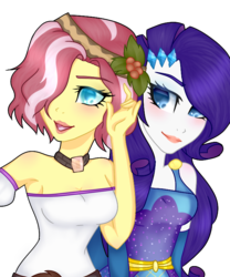 Size: 630x758 | Tagged: safe, artist:oniiponii, rarity, vignette valencia, equestria girls, equestria girls specials, g4, my little pony equestria girls: better together, my little pony equestria girls: rollercoaster of friendship, armpits, clothes, colored pupils, duo, hair over one eye, holly, open mouth, simple background, transparent background