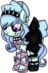 Size: 1024x1551 | Tagged: safe, artist:icicle-niceicle-1517, artist:queenkisara, artist:sugarplanets, oc, oc only, oc:gloomy harmony, earth pony, pony, choker, clothes, ear piercing, earring, female, fishnet stockings, flower, flower in hair, gothic lolita, headband, jewelry, lolita fashion, mare, piercing, shoes, simple background, skirt, skirt lift, solo, spiked choker, stockings, tattoo, thigh highs, transparent background