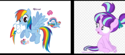 Size: 449x198 | Tagged: safe, rainbow dash, starlight glimmer, g4, adult, cutie mark, female, filly, google images