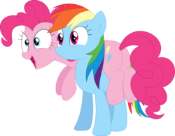 Size: 3586x2800 | Tagged: safe, artist:porygon2z, pinkie pie, rainbow dash, g4, the super speedy cider squeezy 6000, high res, simple background, transparent background, vector