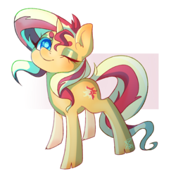 Size: 3042x3124 | Tagged: safe, artist:bolinseyebrows, sunset shimmer, pony, unicorn, g4, female, high res, one eye closed, simple background, smiling, solo, transparent background, wink