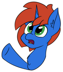 Size: 420x485 | Tagged: safe, artist:seafooddinner, oc, oc only, oc:cyberpon3, pony, unicorn, ear fluff, frown, male, reaching, simple background, solo, stallion, sticker, telegram sticker, transparent background
