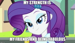 Size: 875x500 | Tagged: safe, edit, edited screencap, screencap, rarity, equestria girls, g4, my little pony equestria girls: rainbow rocks, player piano, beautiful, caption, fabulous, female, friendship, image macro, imgflip, looking at you, solo, text