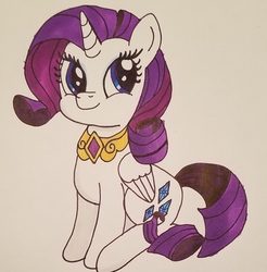 Size: 1900x1927 | Tagged: safe, artist:iffoundreturntorarity, rarity, alicorn, pony, g4, alicornified, element of generosity, female, mare, race swap, raricorn, simple background, smiling, solo, traditional art, white background