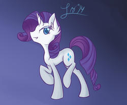 Size: 1024x848 | Tagged: safe, artist:kindawolfish, rarity, pony, g4, female, gradient background, mare, signature, solo