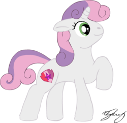 Size: 500x484 | Tagged: safe, artist:monsieurzemuya, sweetie belle, pony, unicorn, g4, cutie mark, female, mare, older, older sweetie belle, raised hoof, signature, simple background, solo, the cmc's cutie marks, transparent background
