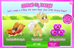 Size: 797x527 | Tagged: safe, gameloft, grand pear, pony, g4, advertisement, costs real money, introduction card, male, sale, solo