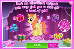 Size: 797x525 | Tagged: safe, gameloft, citrus blush, pony, g4, my little pony: magic princess, advertisement, costs real money, introduction card, sale, solo