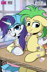 Size: 1248x1920 | Tagged: safe, artist:php97, rarity, saturn (g4), pony, friendship university, g4, season 8, las pegasus resident, male, plainity, stallion