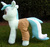 Size: 1233x1166 | Tagged: safe, artist:hoppip, lyra heartstrings, pony, unicorn, g4, clothes, female, infamous, irl, lyra plushie, mare, outdoors, pants, photo, plothole plush lyra, plushie, pocket, side view, smiling, solo, standing, tail, tail hole