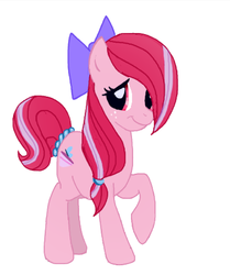 Size: 1024x1223 | Tagged: safe, artist:cianna200, oc, oc only, oc:sugar pie, earth pony, pony, bow, female, filly, hair bow, offspring, parent:big macintosh, parent:fluttershy, parents:fluttermac, solo