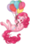 Size: 1013x1508 | Tagged: safe, artist:ak4neh, pinkie pie, earth pony, pony, g4, balloon, chest fluff, cute, diapinkes, ear fluff, featured image, female, floating, leg fluff, mare, one eye closed, open mouth, simple background, solo, then watch her balloons lift her up to the sky, transparent background, unshorn fetlocks, wink