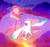 Size: 2850x2666 | Tagged: safe, artist:ashleeritson, part of a set, skywishes, star catcher, butterfly, earth pony, horse, pegasus, pony, g3, cloud, female, flying, high res, lesbian, looking at each other, mare, night, ship:skycatcher, shipping, sky, unshorn fetlocks