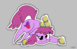 Size: 2773x1768 | Tagged: safe, artist:taurson, berry punch, berryshine, earth pony, pony, g4, blushing, drunk, female, solo