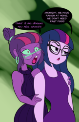 Size: 1242x1920 | Tagged: safe, artist:7los7, sci-twi, twilight sparkle, equestria girls, g4, duo, midnight sparkle, self paradox