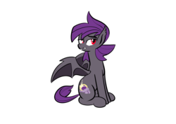 Size: 1748x1240 | Tagged: safe, artist:christheblue, oc, oc only, bat pony, pony, fanfic:starcrash, commission, cute, looking over shoulder, simple background, solo, transparent background