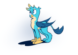 Size: 2479x1754 | Tagged: safe, artist:christheblue, gallus, griffon, g4, commission, cute, flat colors, gallabetes, male, simple background, solo, white background