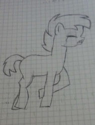 Size: 576x762 | Tagged: artist needed, safe, button mash, earth pony, pony, g4, colt, crying, graph paper, male, monochrome, sketch, solo, traditional art