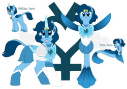 Size: 1280x900 | Tagged: safe, artist:faith-wolff, kirin, mermaid, merpony, pony, fanfic:the bridge, crossover, curved horn, fanfic art, female, horn, mare, mizuno ami, ponified, sailor mercury, sailor moon (series), simple background, transparent background