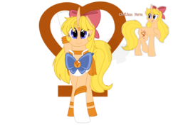 Size: 1280x900 | Tagged: safe, artist:faith-wolff, pony, fanfic:the bridge, aino minako, crossover, curved horn, fanfic art, female, horn, mare, ponified, sailor moon (series), sailor venus, simple background, transparent background