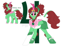 Size: 1280x900 | Tagged: safe, artist:faith-wolff, kirin, pony, fanfic:the bridge, crossover, curved horn, fanfic art, female, horn, kino makoto, mare, ponified, sailor jupiter, sailor moon (series), simple background, transparent background