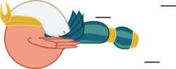Size: 289x114 | Tagged: safe, artist:mega-poneo, somnambula, g4, ambiguous gender, ball, crossover, headdress, motion lines, rolling, simple background, solo, somnamballa, sonic the hedgehog (series), spin dash, spread wings, transparent background, wat, wings, wtf
