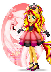 Size: 1600x2263 | Tagged: safe, artist:jucamovi1992, sunset shimmer, equestria girls, g4, alternate hairstyle, clothes, female, gloves, ponied up, solo, super ponied up, zoom layer