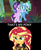 Size: 1276x1548 | Tagged: safe, screencap, starlight glimmer, sunset shimmer, trixie, human, pony, unicorn, equestria girls, g4, road to friendship, belly, bipedal, book, horn, hug, meme, smiling, smirk, that's my x