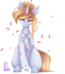 Size: 1024x1174 | Tagged: safe, artist:mauuwde, oc, oc only, oc:crystal summer, pony, unicorn, female, mare, simple background, sitting, solo, transparent background