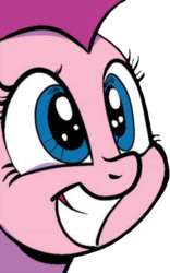 Size: 252x403 | Tagged: safe, artist:pencils, idw, official comic, pinkie pie, earth pony, pony, g4, spoiler:comic, spoiler:comic69, background removed, female, grin, mare, simple background, smiling, solo, transparent background