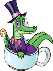 Size: 222x298 | Tagged: safe, artist:pencils, idw, official comic, gummy, alligator, g4, spoiler:comic, spoiler:comic69, background removed, bowtie, clothes, hat, like a sir, male, monocle, pocket square, simple background, suit, top hat, transparent background