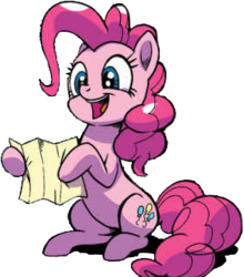 Size: 283x322 | Tagged: safe, artist:pencils, idw, official comic, pinkie pie, earth pony, pony, g4, spoiler:comic, spoiler:comic69, background removed, female, mare, simple background, solo, transparent background