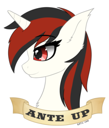 Size: 2439x2866 | Tagged: safe, artist:kota, oc, oc only, oc:blackjack, pony, unicorn, fallout equestria, fallout equestria: project horizons, bust, fanfic, fanfic art, female, high res, horn, mare, portrait, profile, simple background, solo, transparent background