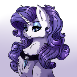 Size: 1507x1497 | Tagged: safe, artist:marbola, rarity, pony, unicorn, g4, chest fluff, female, jewelry, looking at you, mare, necklace, solo