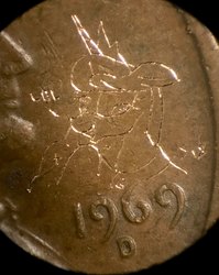 Size: 2092x2627 | Tagged: safe, artist:selenophile, princess luna, g4, carving, coin, craft, engraving, explicit source, high res, lol, looking down, microscopic, penny, traditional art