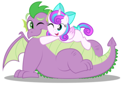 Size: 1600x1112 | Tagged: safe, artist:aleximusprime, princess flurry heart, spike, alicorn, dragon, pony, flurry heart's story, g4, adult, adult spike, bow, chubby, cute, daaaaaaaaaaaw, duo, fat, fat spike, female, filly, filly flurry heart, glomp, hug, older, older spike, plump, simple background, tackle hug, transparent background, uncle and niece, uncle spike, vector, winged spike, wings