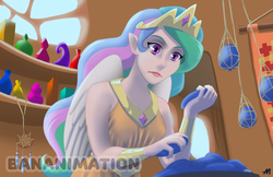 Size: 4522x2926 | Tagged: safe, artist:bananimationofficial, princess celestia, human, g4, clothes, crown, dress, elf ears, female, humanized, jewelry, regalia, solo, winged humanization, wings
