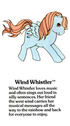 Size: 550x1000 | Tagged: safe, wind whistler, pegasus, pony, g1, official, bow, female, g1 backstory, mare, misprint, my little pony fact file, printing error, solo, tail bow