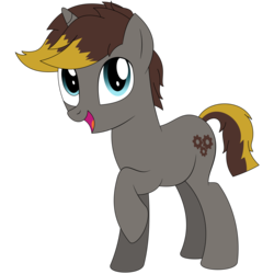 Size: 2000x2000 | Tagged: safe, artist:adjierakapangestu, oc, oc only, oc:geartooth, pony, unicorn, 2019 community collab, derpibooru community collaboration, high res, simple background, solo, transparent background