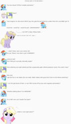 Size: 833x1459 | Tagged: safe, artist:dziadek1990, dinky hooves, rainbow dash, shortround, g4, collector card, conversation, dialogue, dwarfism, emote story, emotes, friendshipping, pokémon, rainbow douche, reference, size difference, slice of life, sports, text, wrestling