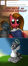 Size: 600x1414 | Tagged: safe, artist:geneticanomaly, rainbow dash, oc, oc:pun, pony, raccoon, ask pun, g4, anagram, ask, book, female, mare