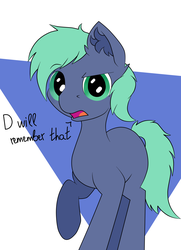 Size: 2660x3680 | Tagged: safe, artist:luriel maelstrom, oc, oc only, oc:dee, abstract background, ear fluff, high res, looking at you, raised eyebrow, simple background, text