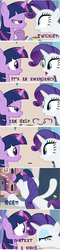 Size: 232x960 | Tagged: safe, artist:gallantserver, edit, edited edit, edited screencap, screencap, rarity, twilight sparkle, g4, comic, context is for the weak, female, lesbian, out of context, ship:rarilight, shipping