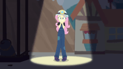 Size: 800x450 | Tagged: safe, screencap, fluttershy, equestria girls, g4, my little pony equestria girls: better together, opening night, animated, female, gif, stage fright