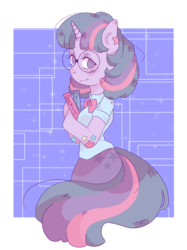 Size: 3334x4464 | Tagged: safe, artist:pastel-itami, twilight sparkle, anthro, g4, abstract background, adorkable, bipedal, book, cute, dork, equestria girls ponified, female, glasses, meganekko, solo, that pony sure does love books, transparent background
