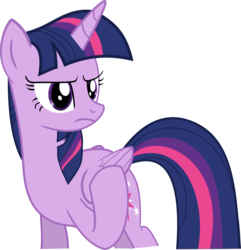 Size: 1008x1046 | Tagged: safe, artist:crystalmagic6, twilight sparkle, alicorn, pony, g4, the mean 6, female, folded wings, frown, mare, raised hoof, simple background, solo, transparent background, twilight sparkle (alicorn)