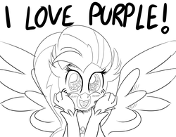 Size: 1152x900 | Tagged: safe, artist:sintakhra, silverstream, hippogriff, tumblr:studentsix, g4, black and white, cute, diastreamies, excited, grayscale, heart eyes, monochrome, purple, simple background, sketch, tumblr, white background, wingding eyes